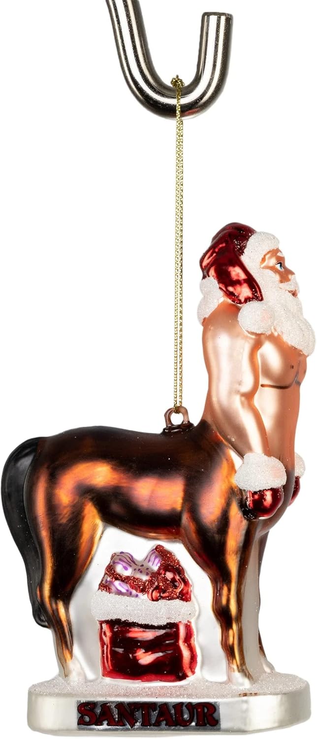 Santaur Ornament - Santa Claus Horse Christmas Hand-Blown Glass ® Archie McPhee