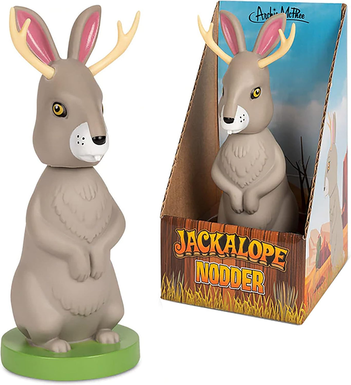 MYTHICAL JACKALOPE Nooder Bobble Head Shaking Office Car Gift - Archie McPhee