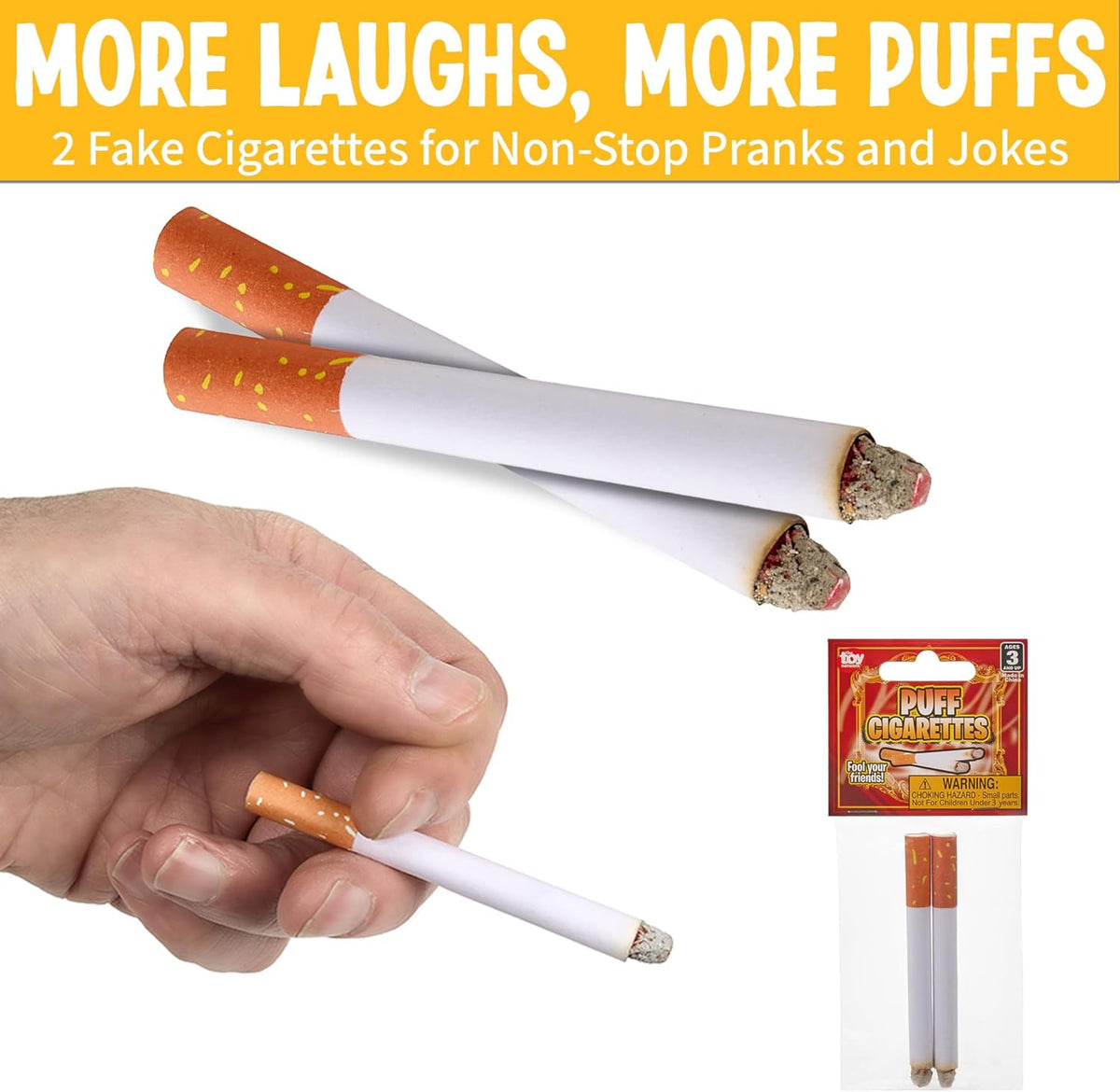 2 JOKE PUFF CIGARETTE - Fausse Fumée Tour Magique Gag Prop Costume Accessoire Jouet