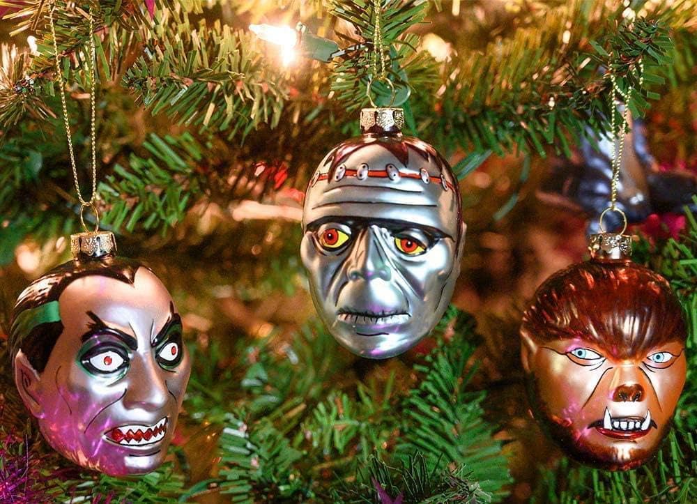 Monster Ornament Set - Holiday Art Decor Hand-Blown Glass ® Archie McPhee