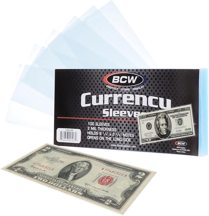 100 Pack - Regular Bill Currency Sleeves - Protect Your NOVELTY MONEY!