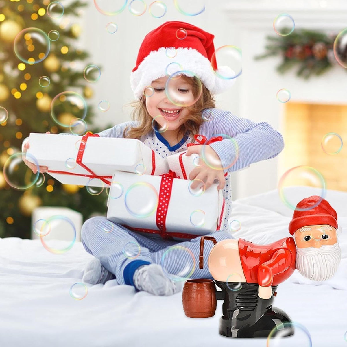 Santa Machine Bubble Blowing Santa - Fart Bubble Machine with Music – Giggle Novelties