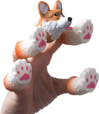 HANDICORGI - Corgi Puppy Dog Finger Tiny Hands Puppet Office Toy - Archie McPhee