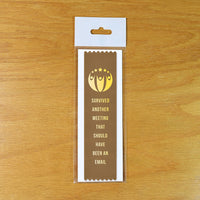 🏆 "Survived Another Meeting" 🥇 Funny Employee Award Ribbon 😂 Office Gag Gift
