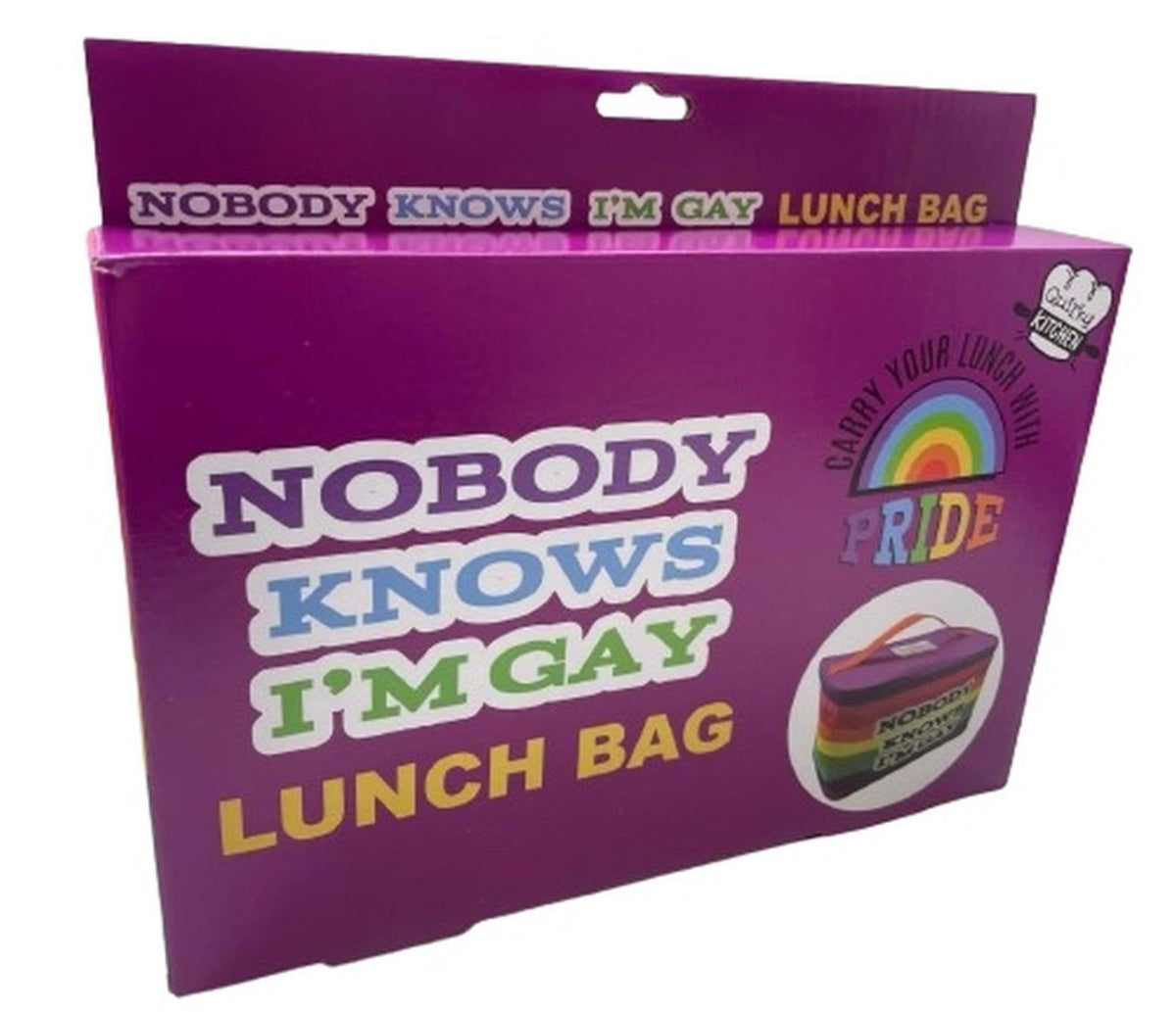 "Nobody Knows I'm Gay" LGBT Lunch Box Bag Insulated Ice Chest Cooler Bag FUNNY!