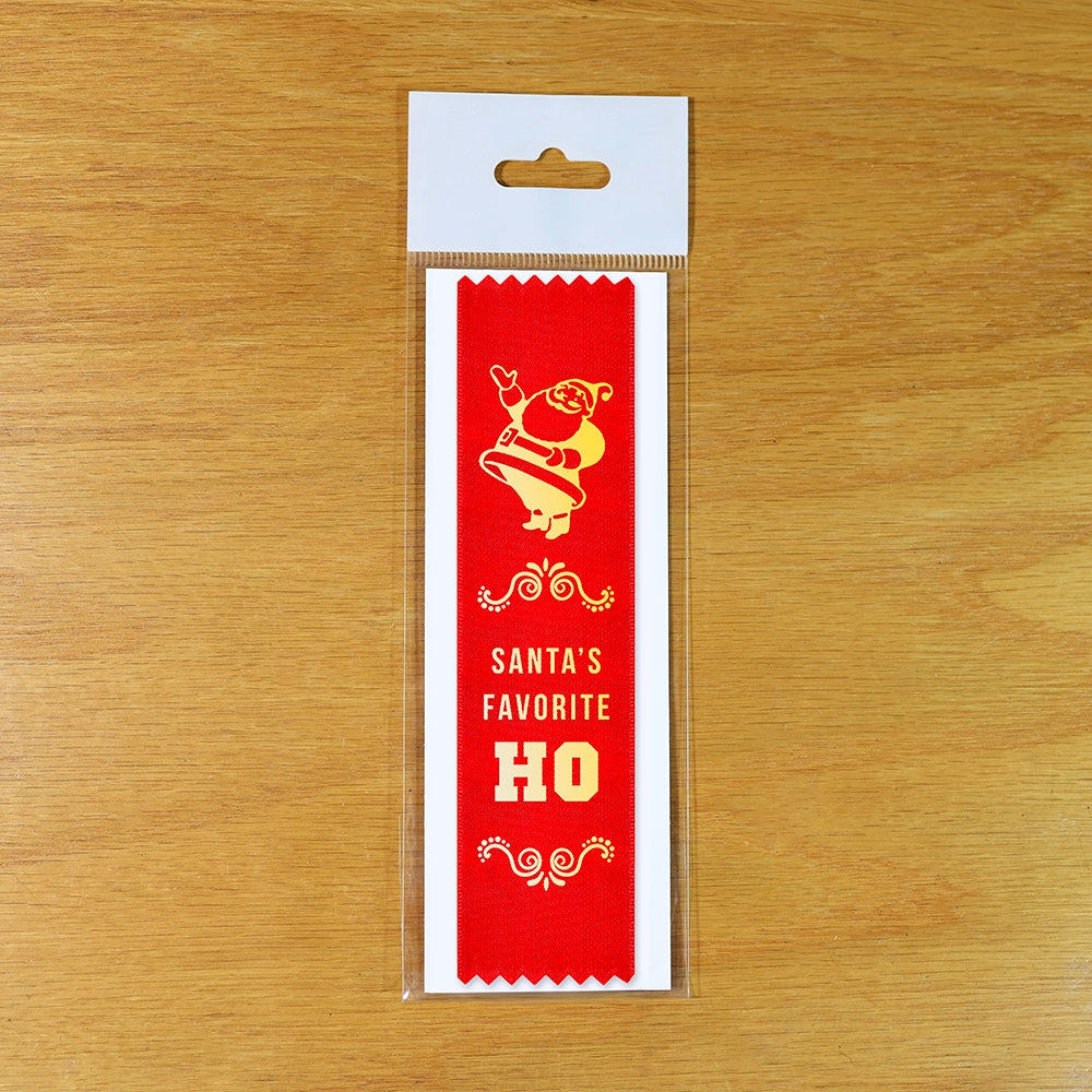 🎅 "SANTA'S FAVORITE HO" Funny Award Ribbon 😂 Holiday Gag Gift Joke Prize Adult