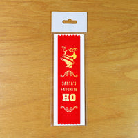 🎅 "SANTA'S FAVORITE HO" Funny Award Ribbon 😂 Holiday Gag Gift Joke Prize Adult