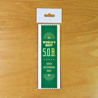 🥇🏆"World's Best S.O.B. Super Outstanding Boss" Funny Award Ribbon 😂 Gag Gift