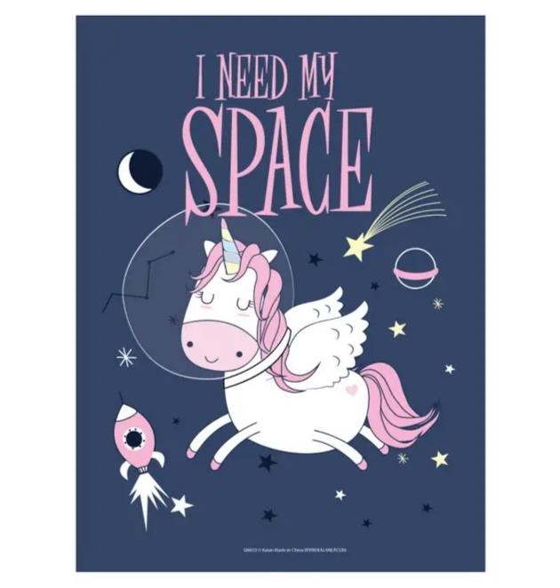 Metal Tin Sign "I Need My Space" Unicorn Magical Bedroom Wall Decor #E-101