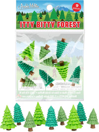 Itty Bitty Forest (Bag of 9)  Dollhouse Toy Tree Figurines - Archie McPhee