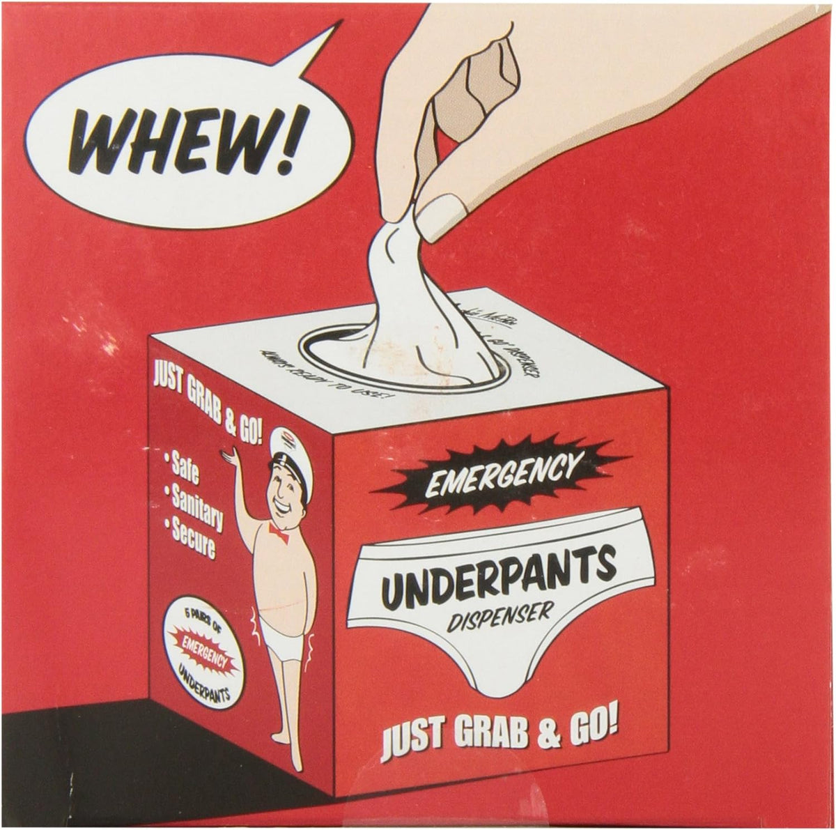 Emergency Underpants Dispenser ~ 5-Pack Underwear Gag Joke Gift ~ Archie McPhee