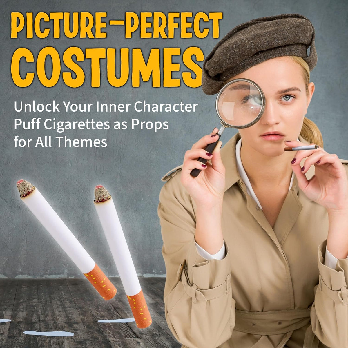 2 JOKE PUFF CIGARETTE - Fausse Fumée Tour Magique Gag Prop Costume Accessoire Jouet