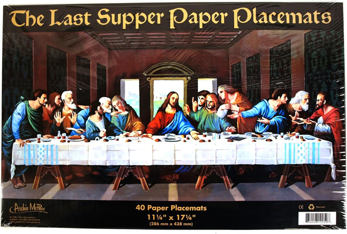 Set of 40 Paper Placemats - THE LAST SUPPER - Funny Jesus GaG - Archie McPhee