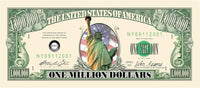 10 TOTAL One Million Dollar Color Statue Liberty Money Bills Party Fake Novelty