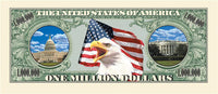 100 TOTAL One Million Dollar Color Statue Liberty Money Bills Party Fake Novelty