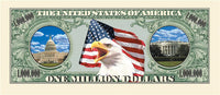 10 TOTAL One Million Dollar Color Statue Liberty Money Bills Party Fake Novelty