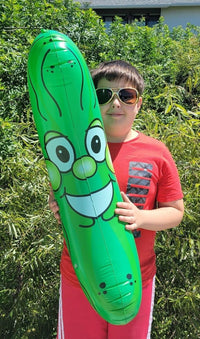 Paquete de 12 - GIGANTE Jumbo 36" verde inflable sonriente PICKLE HEAD (3 PIES) Fideos de vinilo para piscina