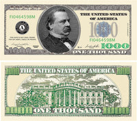 100 TOTAL  $1,000.00 Thousand Dollar Casino Party Novelty Fake Poker Money Bills