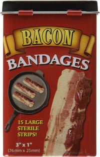 Bacon Strips Bandages in Cute Collectible Tin - Band-Aids  Archie McPhee