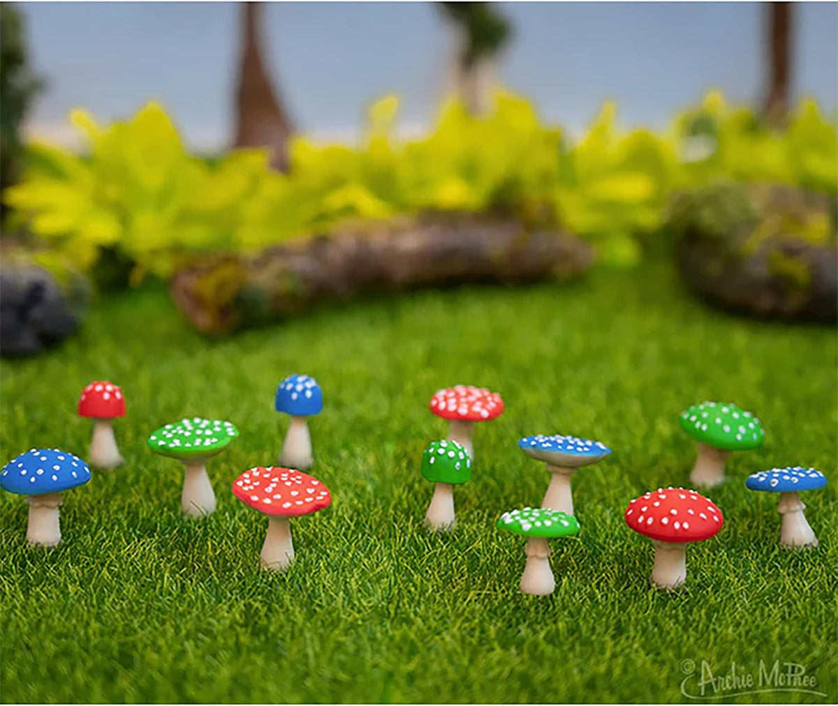 Itty Bitty Mushrooms (Bag of 12) - Magical Cute Garden Figurines - Archie McPhee