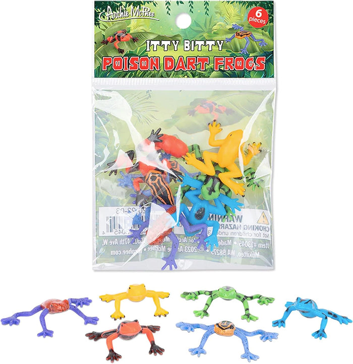 Itty Bitty Poison Dart Frogs (Bag of 6)  Miniature Toy Figurines - Archie McPhee