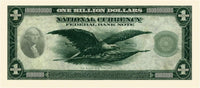 100 TOTAL - Classic Billion Dollar Eagle Party Novelty Fake Poker Money Bills