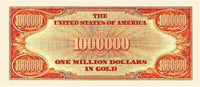 This image showcases a vintage-style United States banknote labeled "Thanks A Million" with Ronald Reagan's likeness, designed as a one million dollar gold certificate. Ideal as a party favor gift, this novelty bill captures the charm and style of the iconic Reagan Gold Certificate.