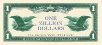 10 TOTAL - Zillion Dollar Eagle Money Bills Party Novelty Fake Casino Poker