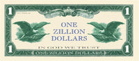100 TOTAL Zillion Dollar Eagle Money Bills Party Novelty Fake Game Casino Poker