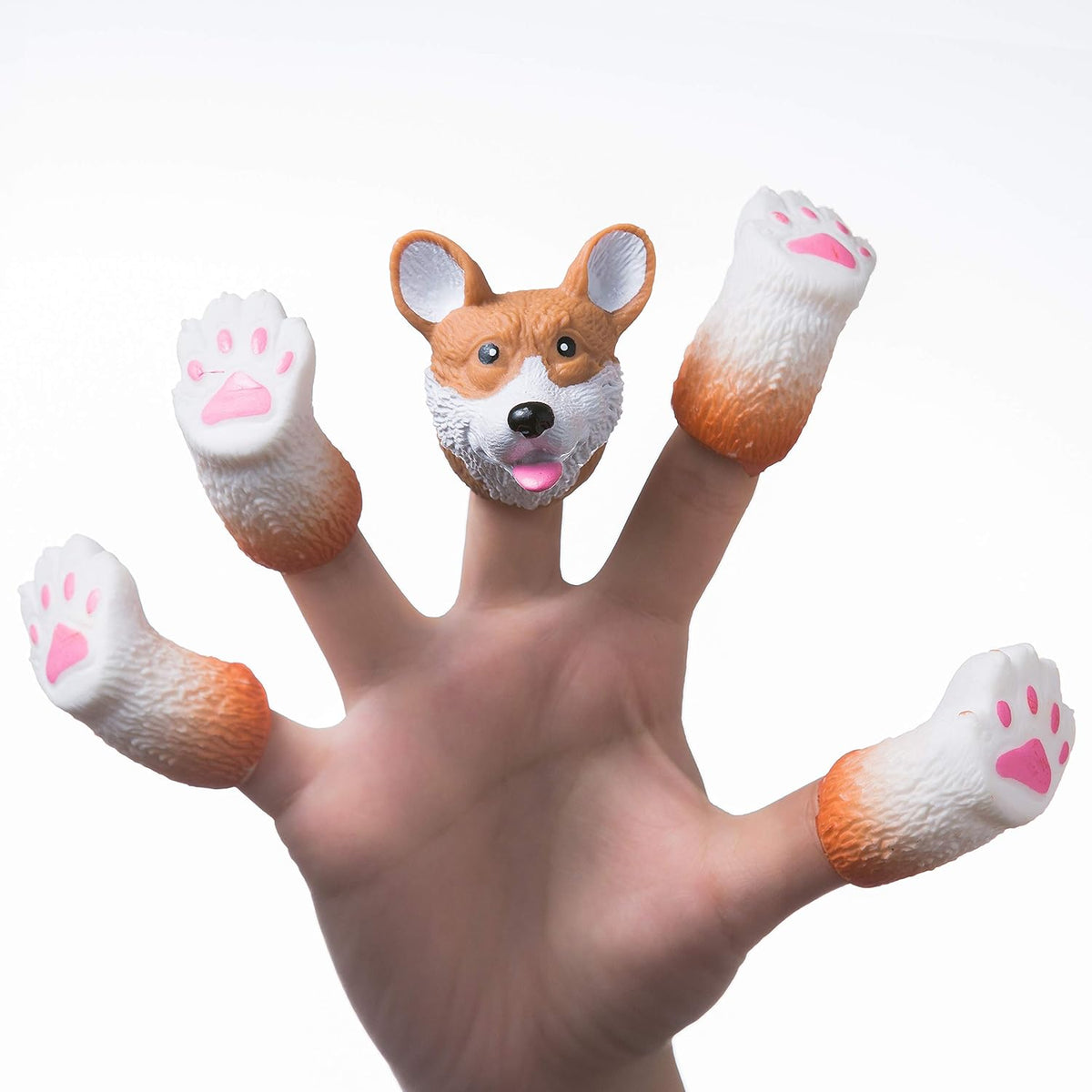 HANDICORGI - Corgi Puppy Dog Finger Tiny Hands Puppet Office Toy - Archie McPhee