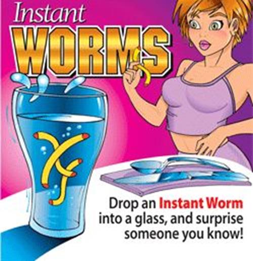 12 PACKS - INSTANT MAGGOT GRUB WORMS - Drink Magic Trick Gag Prank Novelty Joke