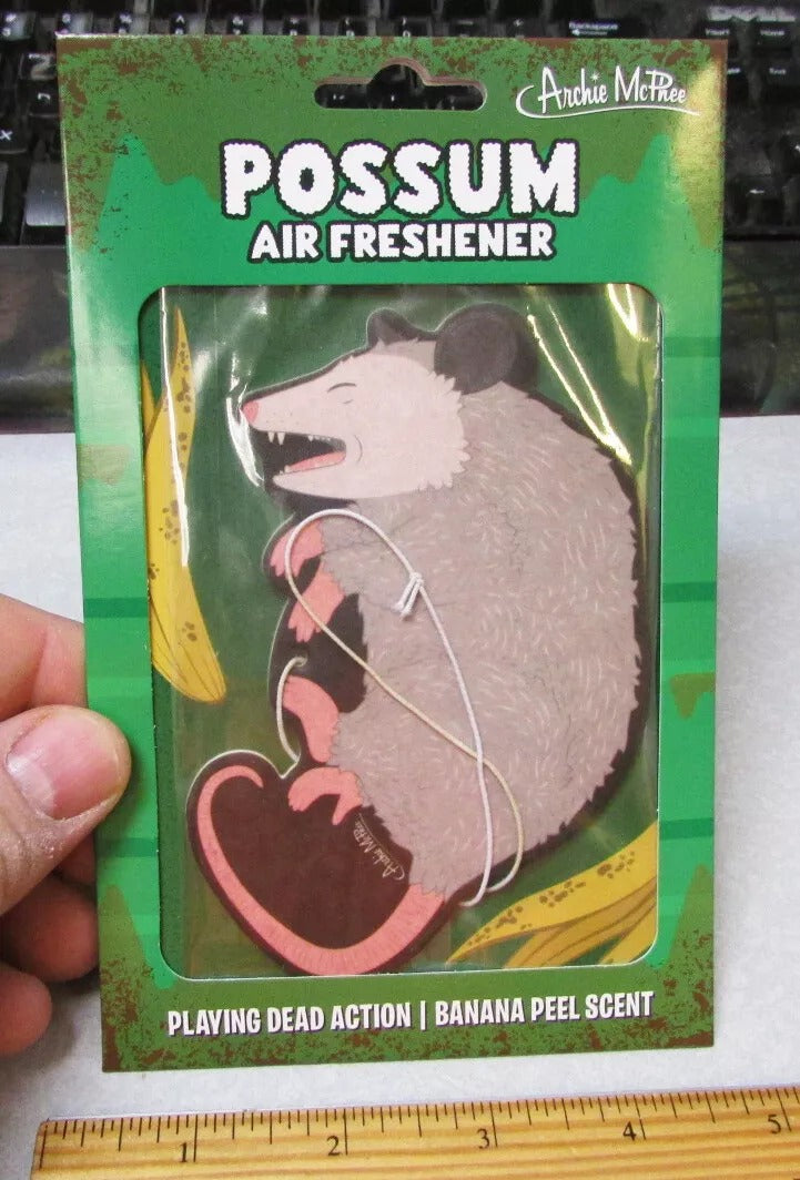 Possum Car Air Freshener - Cute Furry Friend (Banana Peel Scent) - Archie McPhee