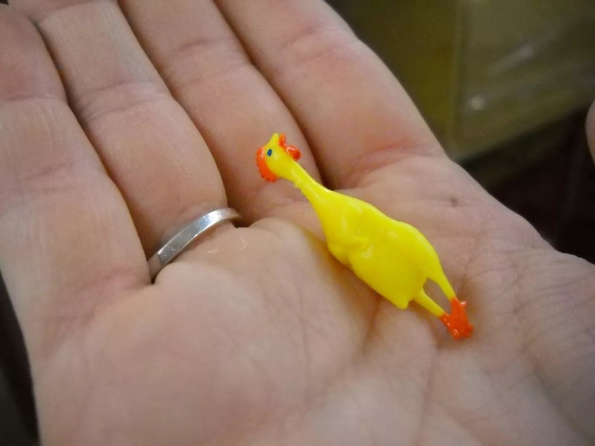 ITTY BITTY Rubber Chickens - 12 Piece Tiny Party Toy Decorations ~ Archie McPhee