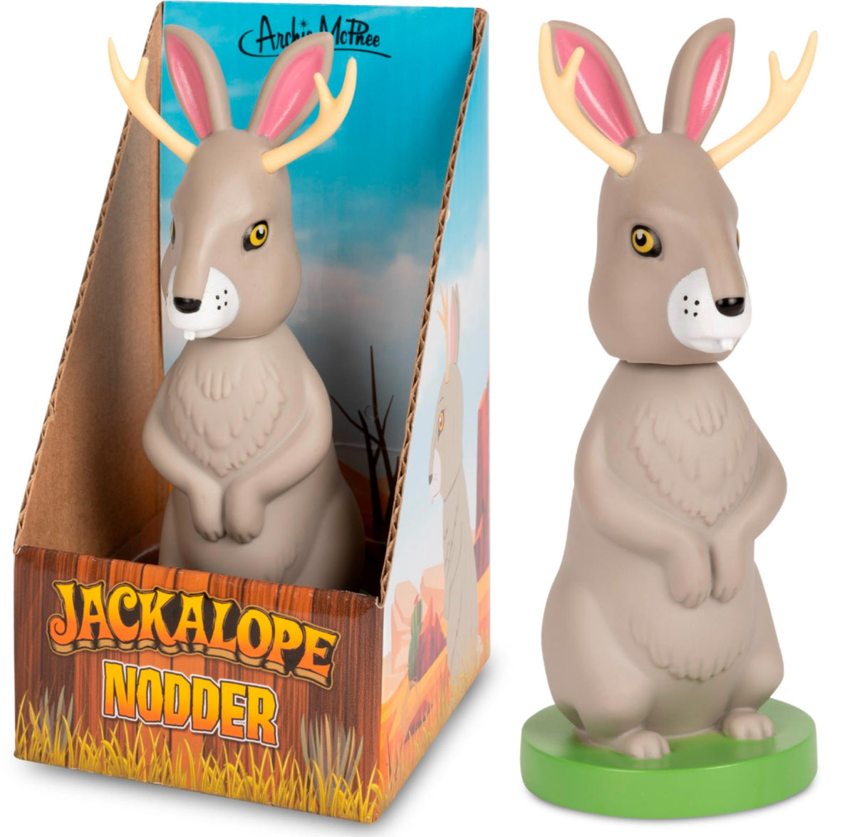 MYTHICAL JACKALOPE Nooder Bobble Head Shaking Office Car Gift - Archie McPhee