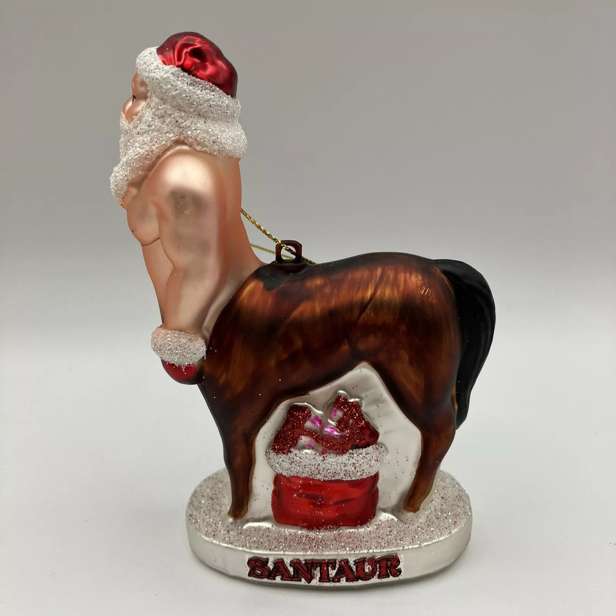 Santaur Ornament - Santa Claus Horse Christmas Hand-Blown Glass ® Archie McPhee