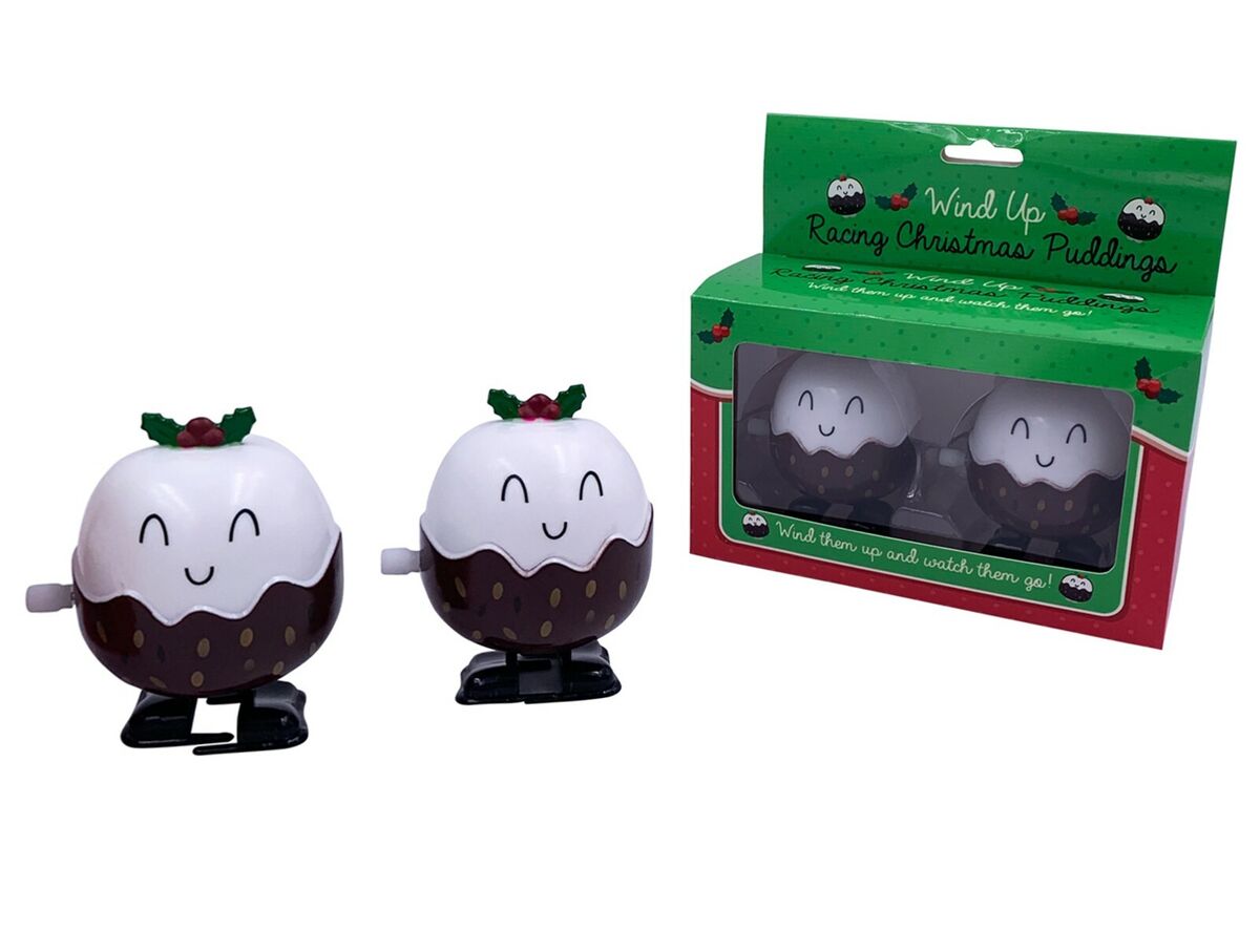 2pk Racing Christmas Puddings - What more can I say?  Hilarious Wind Up Toys