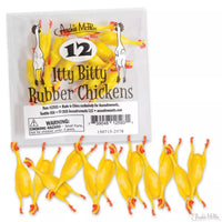 ITTY BITTY Rubber Chickens - 12 Piece Tiny Party Toy Decorations ~ Archie McPhee