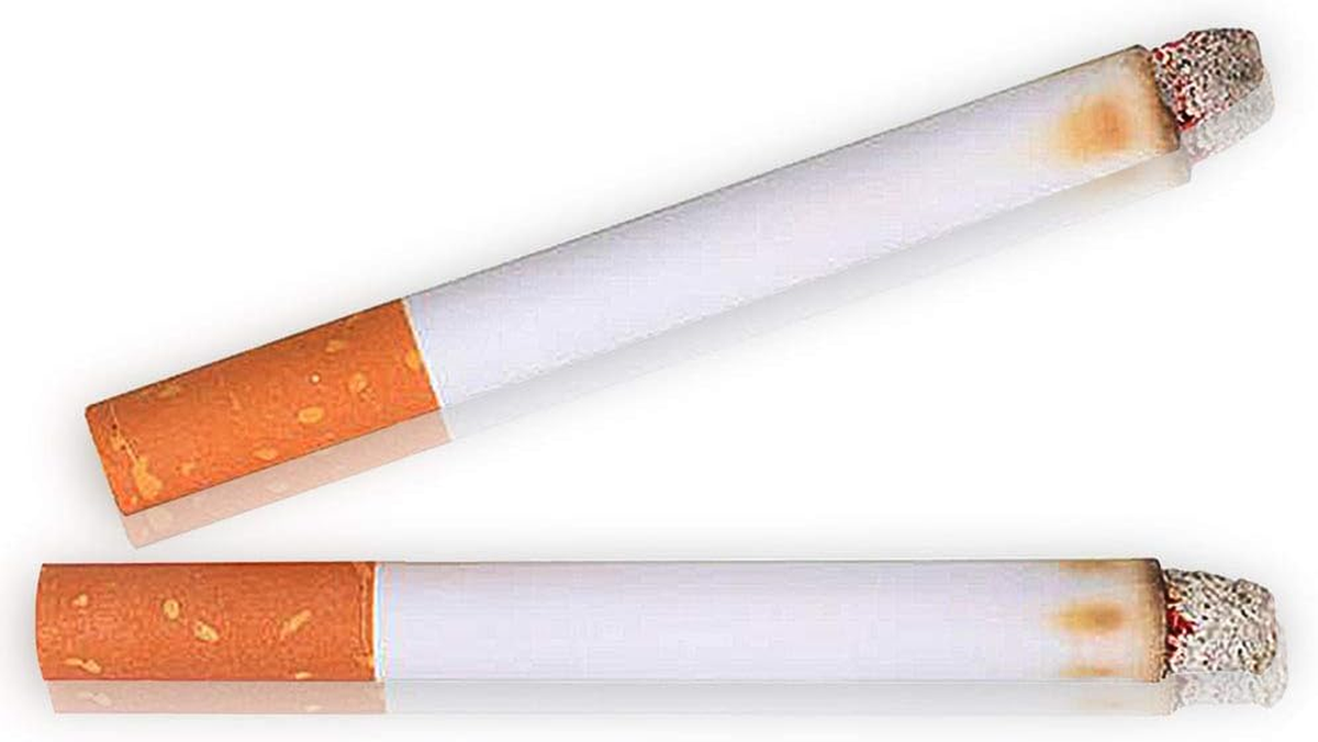 2 cigarrillos de broma, truco de magia de humo falso, accesorio de disfraz, juguete