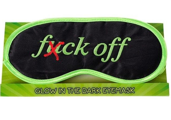 FU#% OFF Sleep Mask - Glow in Dark Sleeping Eye Blindfold Soft EyeMask