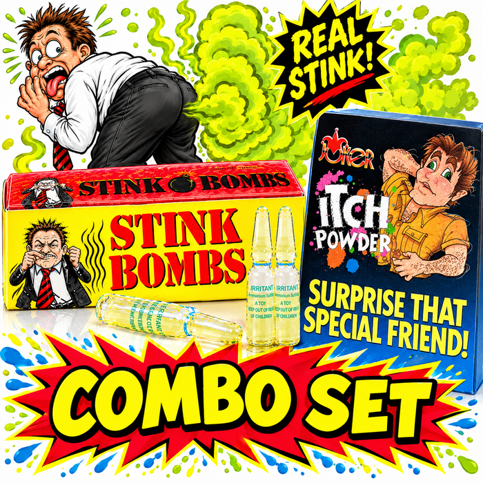 36 Stink Bombs + 1 Itching Itch Powder Pack - COMBO GaG Prank Joke Set