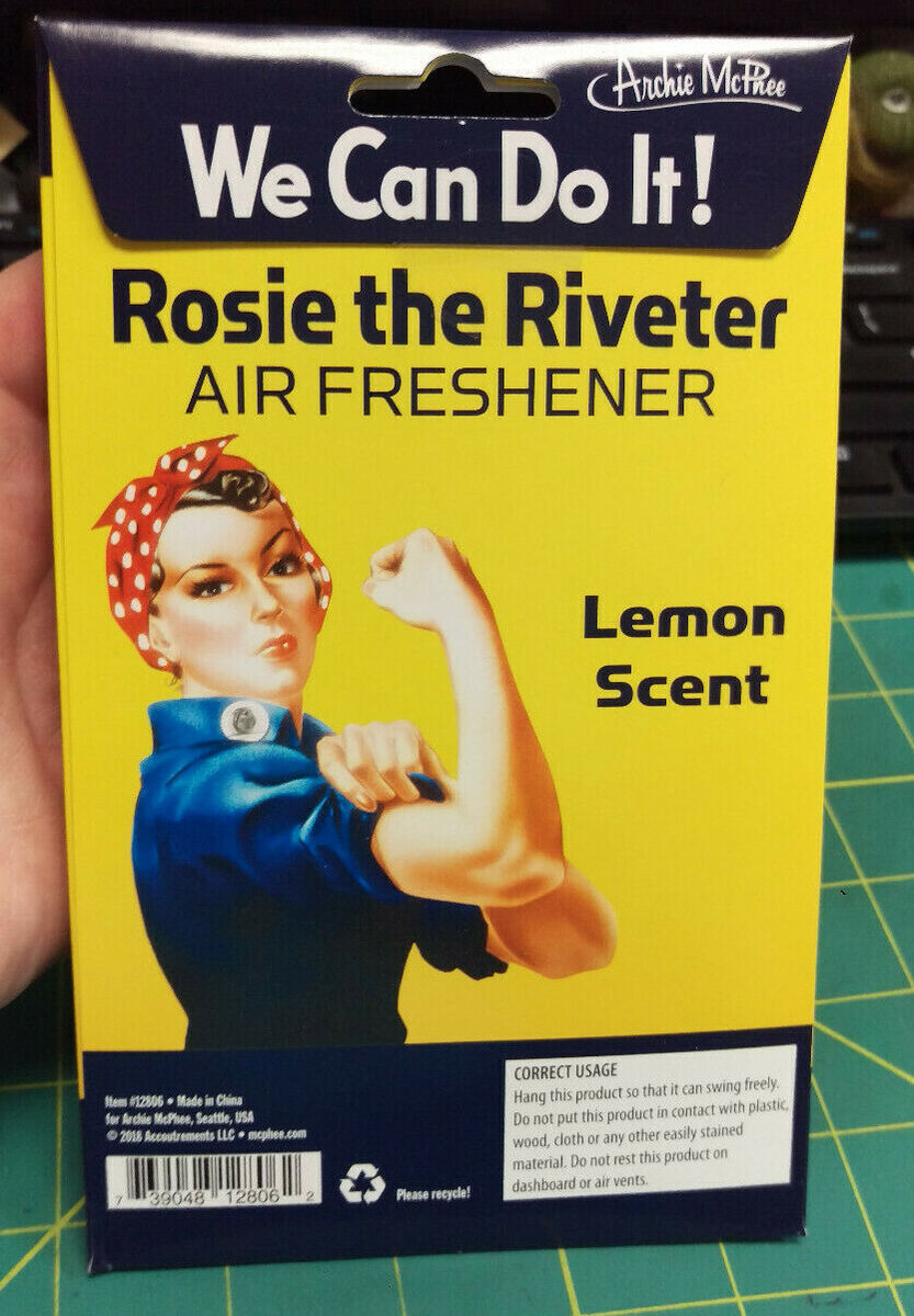 Rosie The Riveter Car Air Freshener GIRL POWER! (Lemon Scent) - Archie McPhee