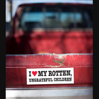 "I ❤️ My Rotten, Ungrateful Children"  Funny Bumper Car Magnet 👀 Made in USA