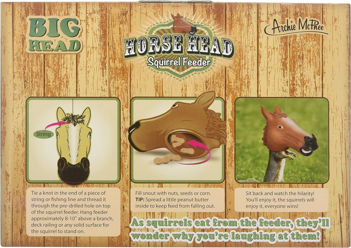 Horse Head Squirrel Feeder - Wildlife Garden Outdoor Home Gift ~ Archie McPhee