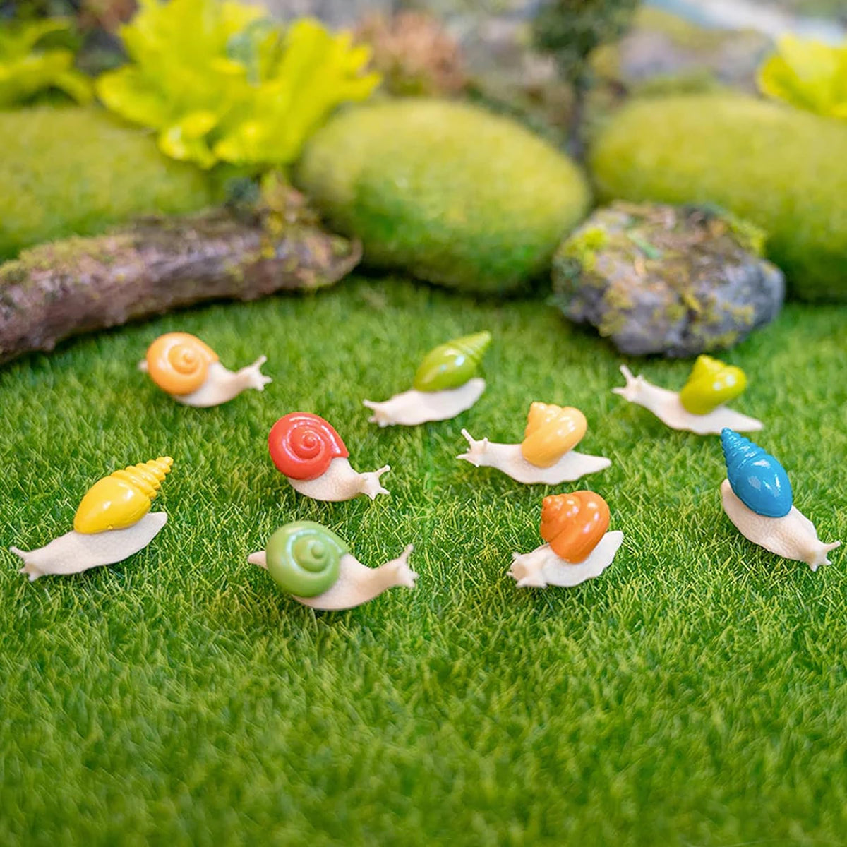 Itty Bitty Snails (Bag of 9) - Mini Garden Figurines Art Crafts - Archie McPhee