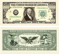 10 TOTAL - Patriot Million Dollar Money Bills Party Fake Novelty Casino Play