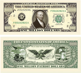 1000 TOTAL - Patriot Million Dollar Novelty Money Bills Party Fake Casino Play
