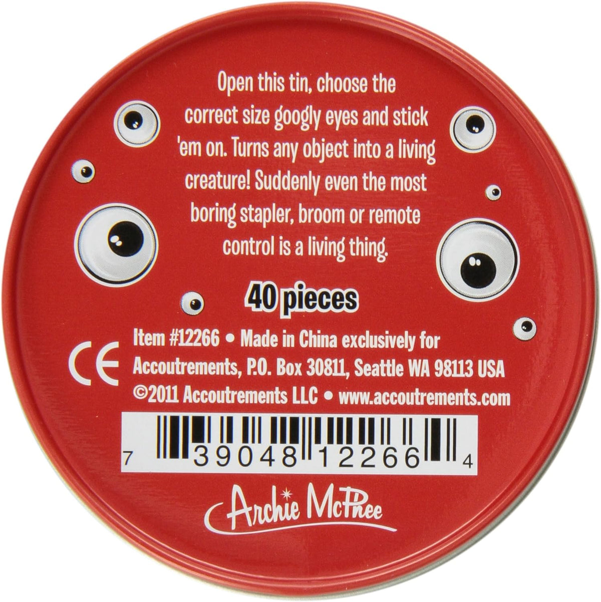 Emergency Googly Eyes - Craft Decoration Stick on Party Tin Set - Archie McPhee