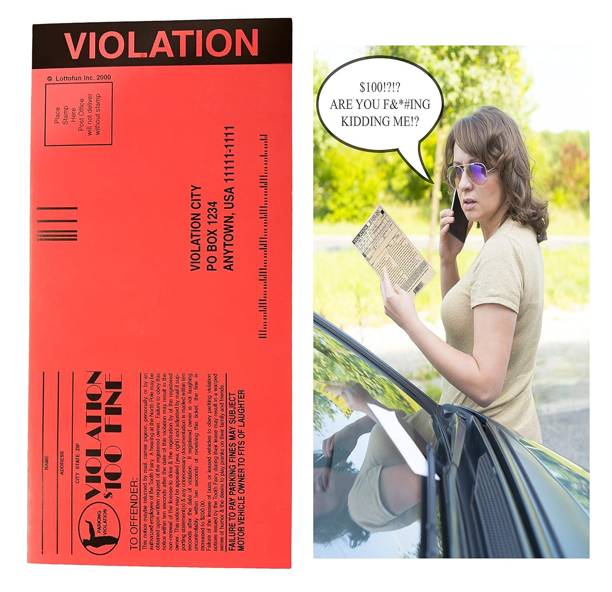 100  Fake Cop Police Officer Parking Tickets - Funny Gag Prank Novelty Joke Set