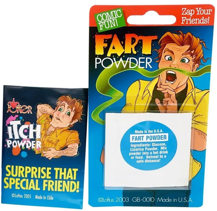 1 FART POWDER + 1 ITCH ITCHING POWDER ~ combo set ~ Gag Prank Joke