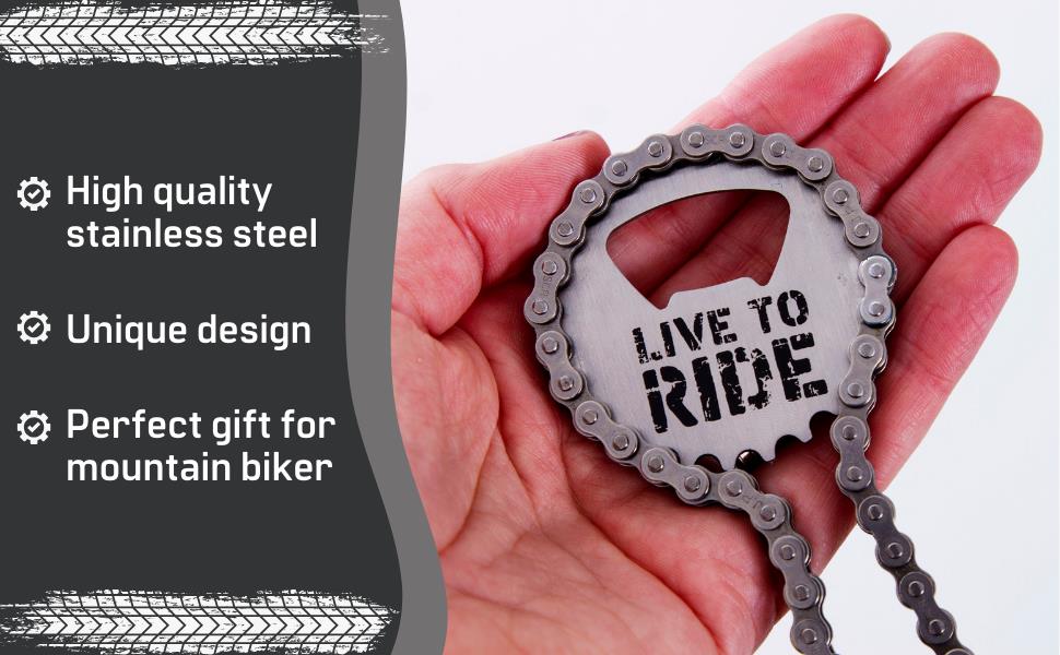 Bike Chain Bottle Opener - Live to Ride ~ BMX Cycling Bicycle Racing Skater Fans